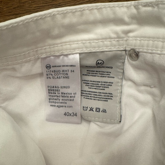 AG Adriano Goldschmied “The Graduate” White Tailored Leg Jeans – Size 40x34 - Picture 8 of 8